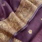 Wine Pure Kora Silk Kadwa Weaves Unstitched Suit With Dupatta
