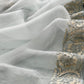 Sky Blue Handloom Kora Silk Suit With French Threat Embroidery