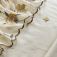 Ivory Handloom Mulmul Suit With Floral Embroidery Dupatta