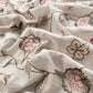 Mulmul suit set with floral appliqué work

