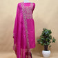 Pink Chanderi Unstitched Suit With Kora Dupatta