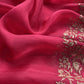 Red Chanderi Unstitched Suit With Kora Dupatta