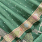 Green Tussar Silk Unstitched Dupatta-Suit