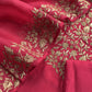 Red Chanderi Unstitched Suit With Kora Dupatta