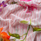Pink Unstitched Pure Mulmul Suit Floral Print With Hand Work