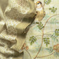 Light Yellow Hand Embroidered Chidiya Unstitched Suit In Chanderi Blend Fabric