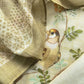 Light Yellow Hand Embroidered Chidiya Unstitched Suit In Chanderi Blend Fabric