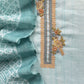 Baby Blue Hand Embroidered Chidiya Unstitched Suit In Chanderi Blend Fabric