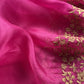 Pink Chanderi Unstitched Suit With Kora Dupatta