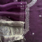 Violet Handloom kora Silk Suit with Mirror Handwork And Embroidery