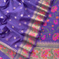 Purple Handloom Banarasi Suit With Paithani Weaving