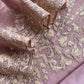 Dusty Rose Modern Aesthetic Organza Silk Suit With Rose Gold Pitta Work