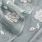 pure mulmul suit with organza dupatta

