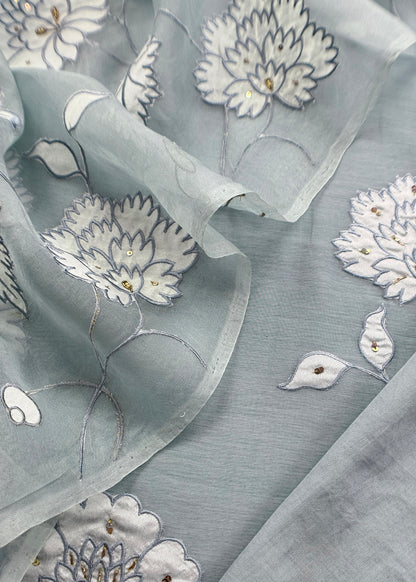 pure mulmul suit with organza dupatta

