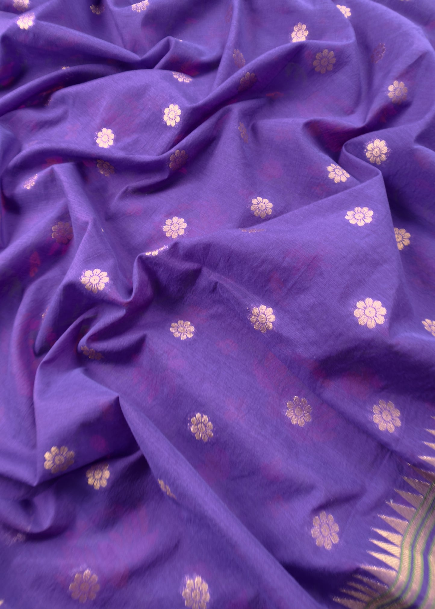 Purple Handloom Banarasi Suit With Paithani Weaving