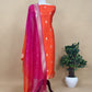 Green Handloom Silk Suit Fabric With Kadhua Weaves
