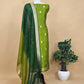 Green Handloom Silk Suit Fabric With Kadhua Weaves