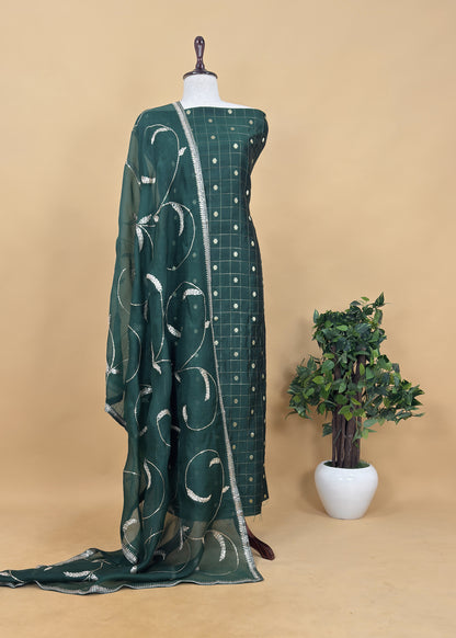 Begum Rani Pink Pure Organza Silk Dupatta With Dori Embroidery And sequins