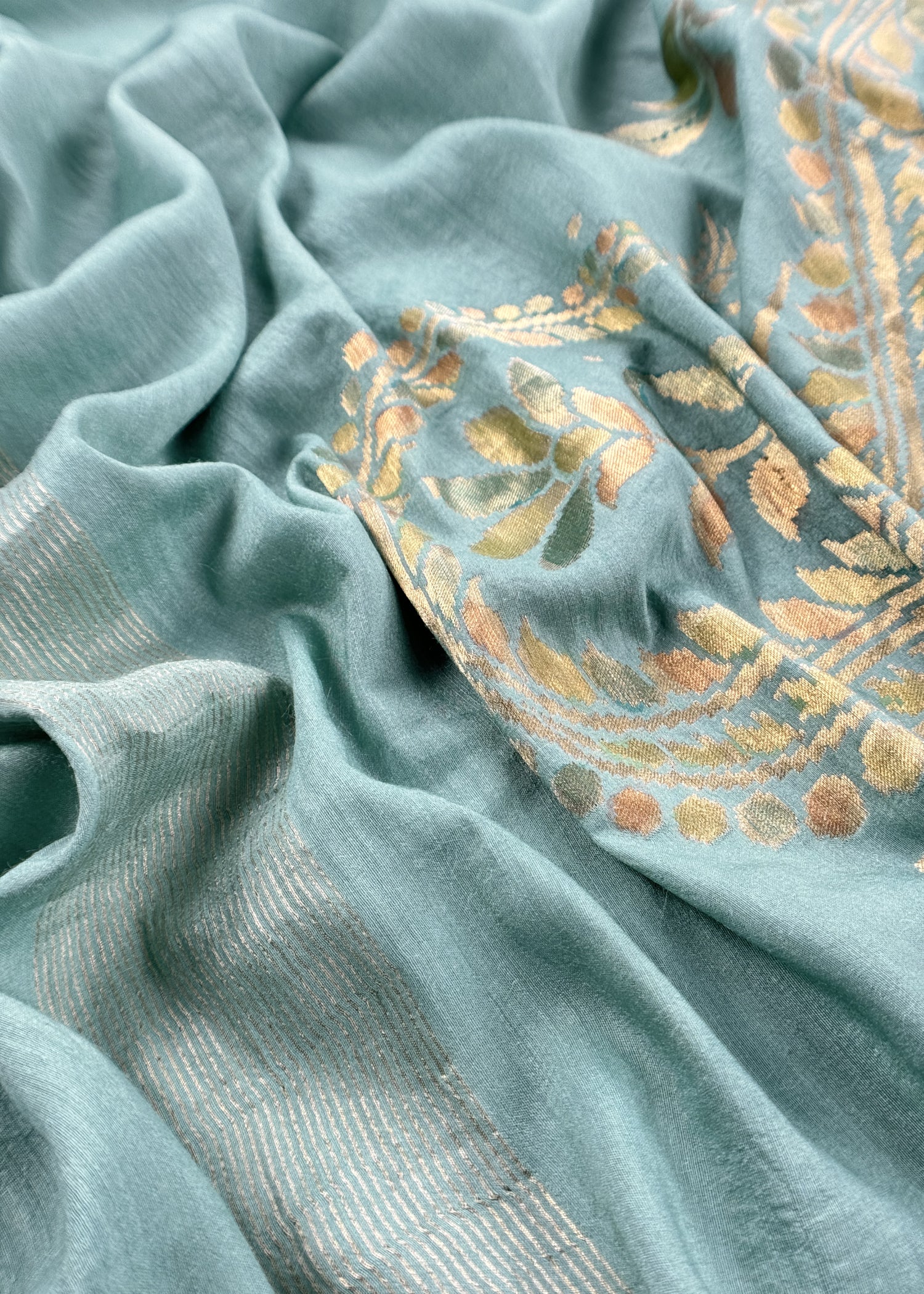 buy unstitched tussar suit set

