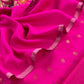 Pink Handloom Munga Tussar Suit Fabric With Kadwa Weaving With Brush Hand-Painting