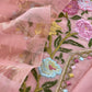 Pastel Pink Pure mulmul Kurta And Zari Panel Dupatta With Floral