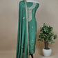 Green Pure Upada silk suit with chinon dupatta