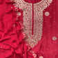 Red Pure Upada silk suit with chinon dupatta