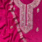 Pink Pure Upada silk suit with chinon dupatta