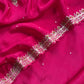 Pink Pure Upada silk suit with chinon dupatta