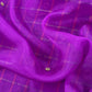 Mahalakshmi Violet Handloom Ikkat gold checks kurta and Organza dupatta with Jadau zardosi zari Handwork