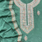 Green Pure Upada silk suit with chinon dupatta