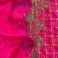 Mahalakshmi Pink Handloom Ikkat gold checks kurta and Organza dupatta with Jadau zardosi Antique zari Handwork