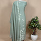 Green Jamdani Weaved Unstitched Suit In Chanderi