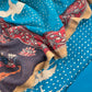 Azure Blue Flamingo Handloom Desi Tussar Bandhani Kurta And Authentic Hand-Painted Kalamkari Dupatta