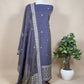 Green Chanderi Unstitched Suit With Jamdani Weaving