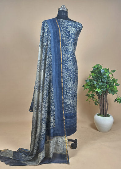 Pure Maheshwari Suit With Kantha Work