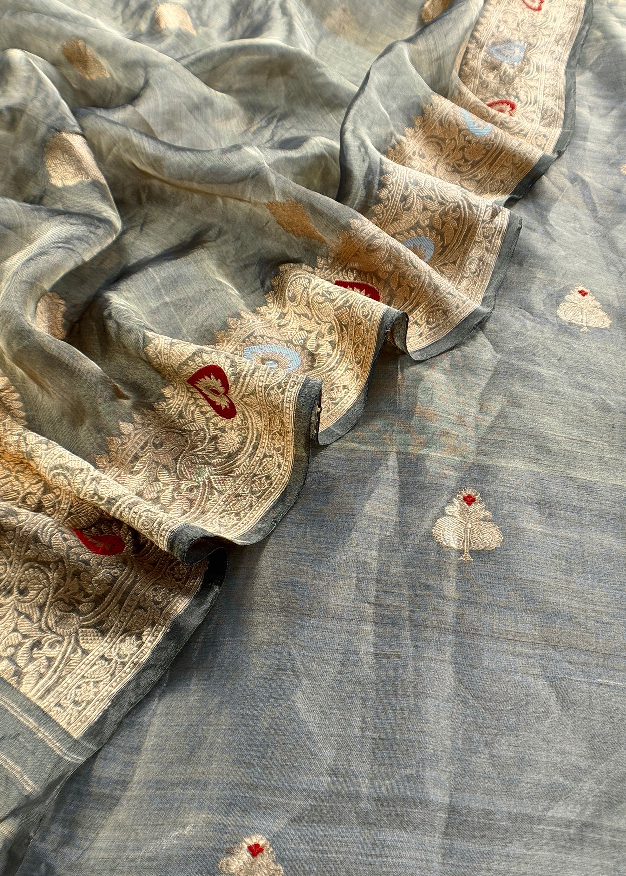 Luxury handloom tissue silk suit with dupatta

