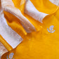 Mustard Pure Organza Kurta and Double Panel Pure Crushed Tissue Dupatta With Hand Work