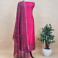 Pink Pure Maheshwari Unstitched Suits With Kalamkari Dupatta
