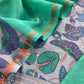 Grey Pure Maheshwari Silk Unstitched Suit With Dupatta