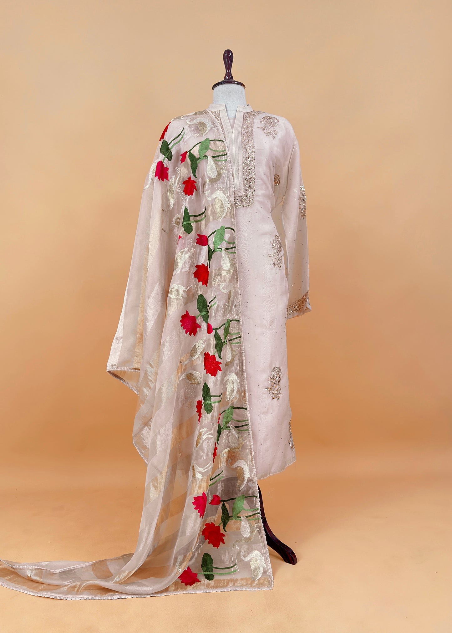wedding wear organza suit set

