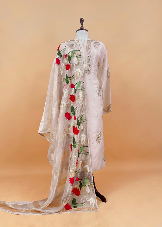 wedding wear organza suit set

