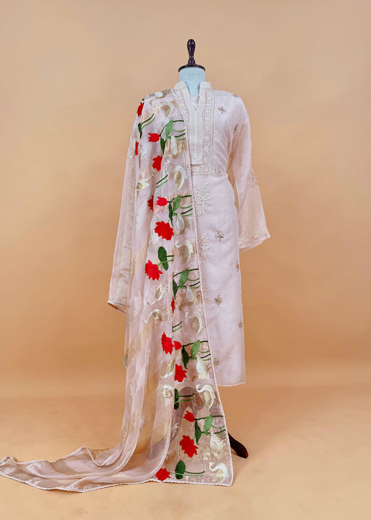 wedding wear organza suit set

