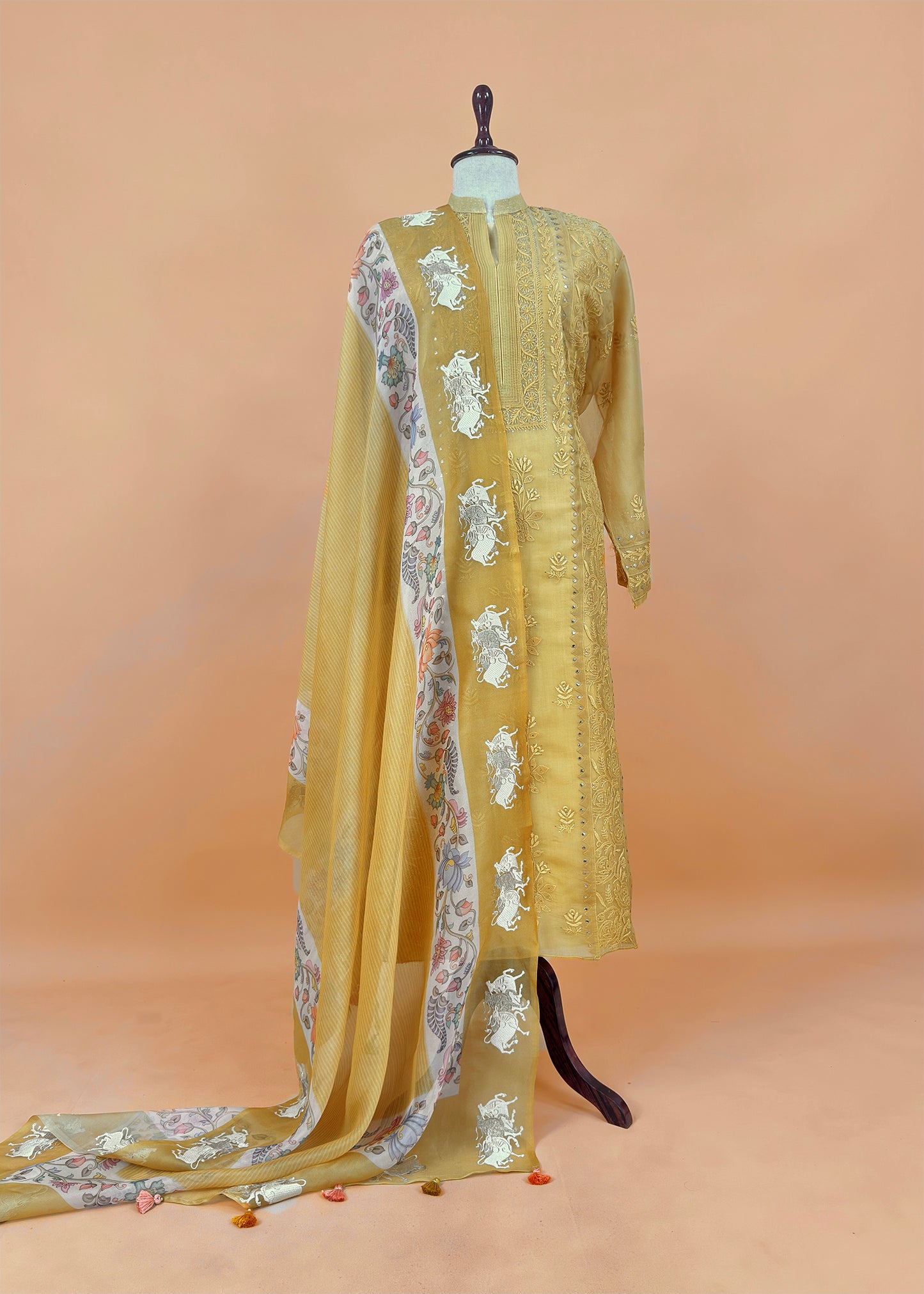 wedding wear organza suit set

