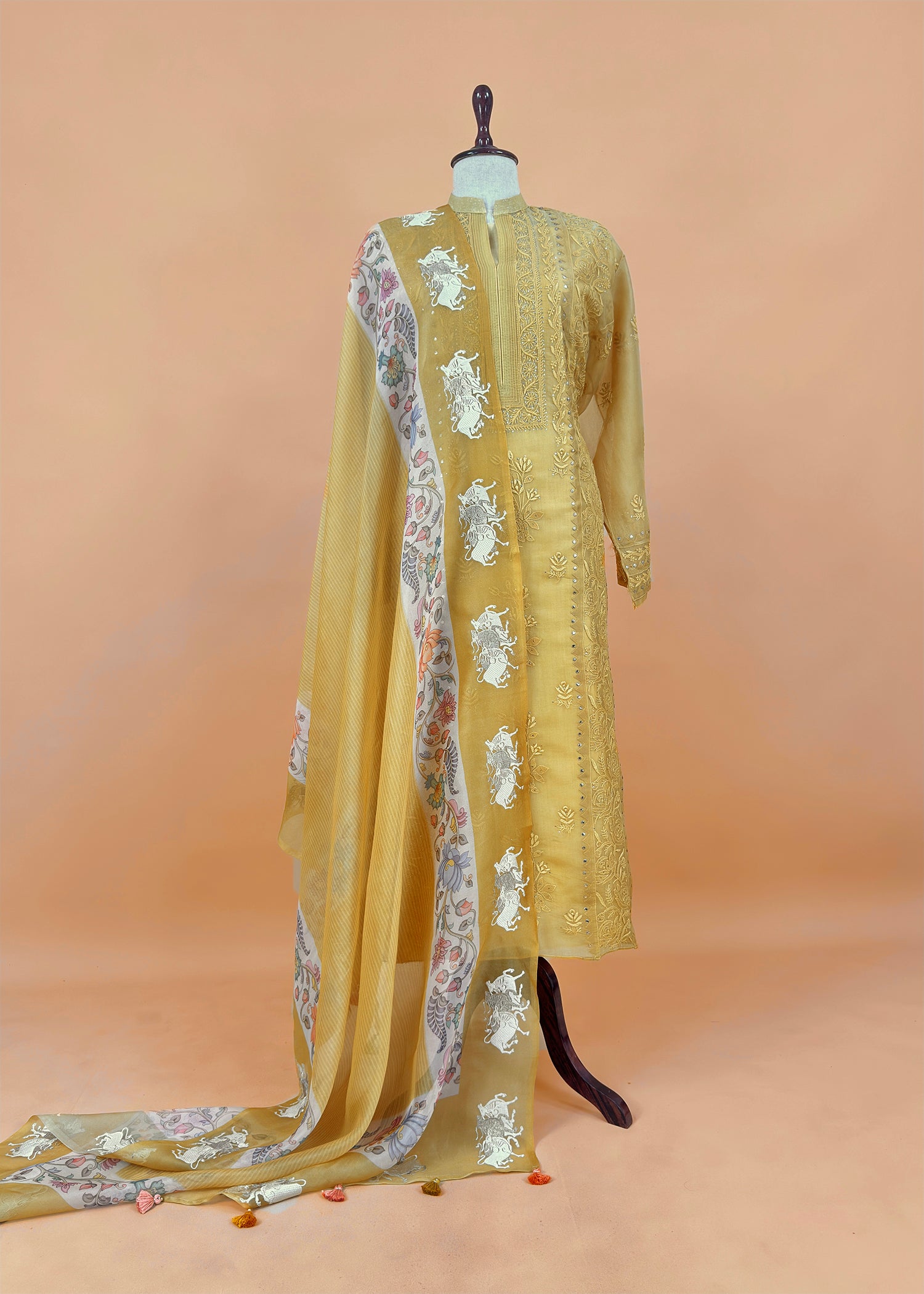 wedding wear organza suit set

