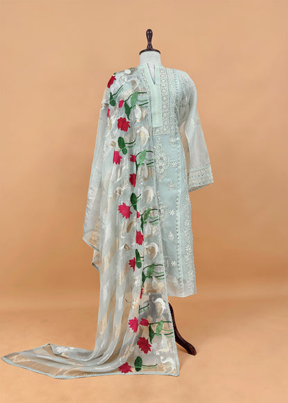 wedding wear organza suit set

