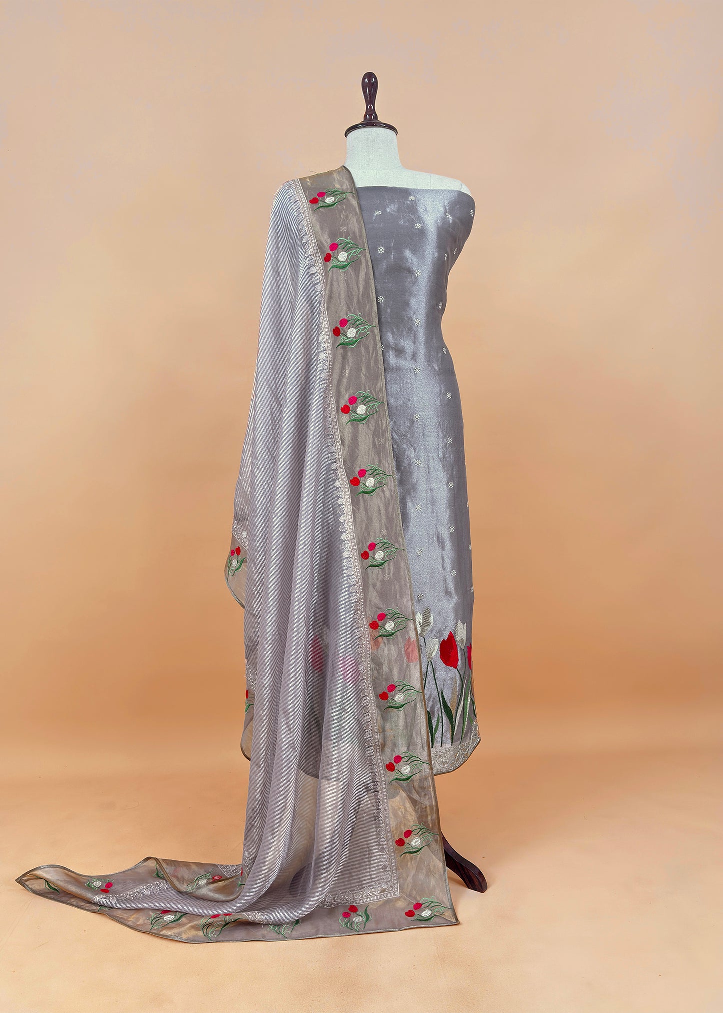Buy wedding wear suit in tissue silk fabric

