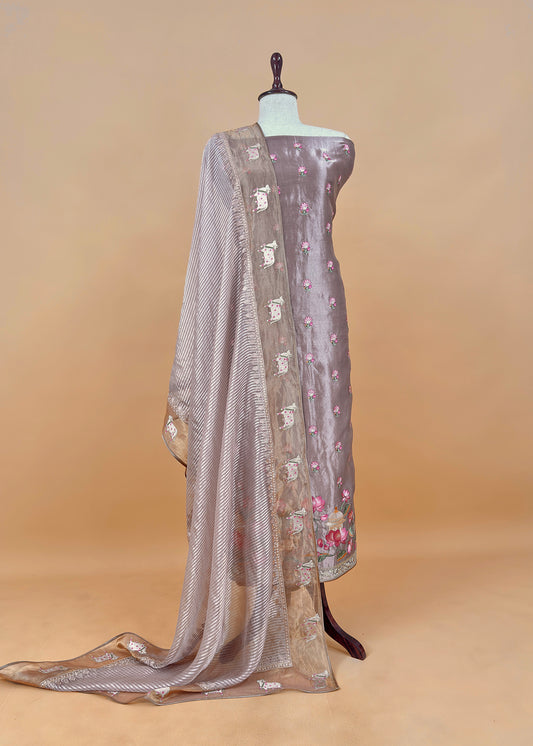 Buy wedding wear suit in tissue silk fabric

