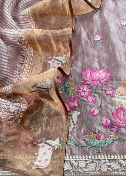Shop indian wear tissue silk suit for bridal trousseau

