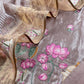 Taffy Pink Marigold Handloom Tissue Silk Suit With Gold Silver Zari And Pichwai Embroidery